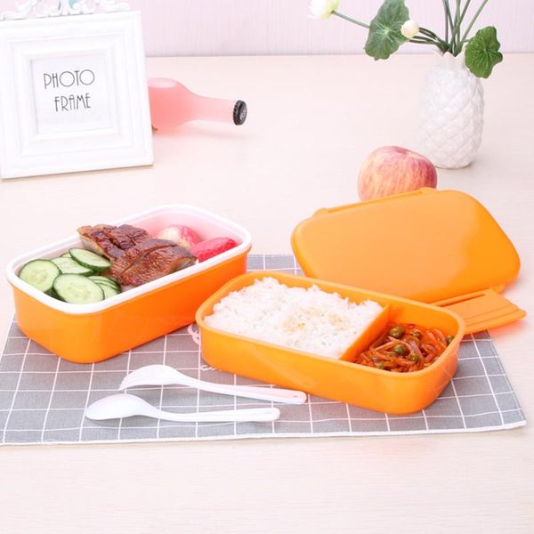 

tuuth lunch box оранжевый цвет двухслойный food box микроволновая печь отопление дети портативный dinne еды для пикника школа контейнер box