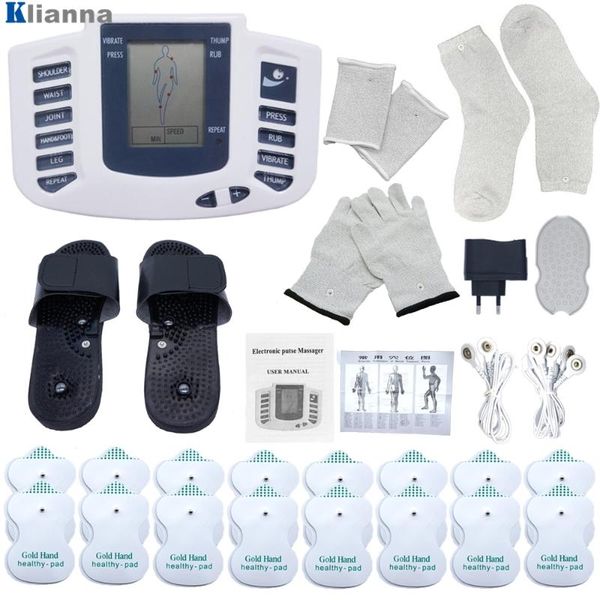 

electric massagers tens muscle stimulator digital therapy full body massage relax 16pads pulse ems acupuncture health care machine