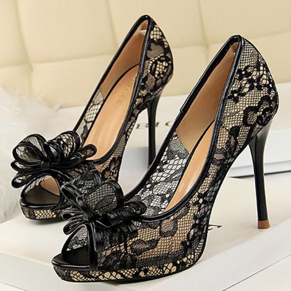 

swqzvt sexy peep toe неглубокий высокие каблуки обувь женская мода полая с сандалией тонкого каблука удобной обувью женщина насосы, Black