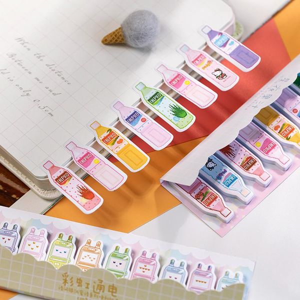 

kawaii memo pad bookmarks creative cute soft drinks sticky notes index posted it planner stationery school supplies stickers jllwpx