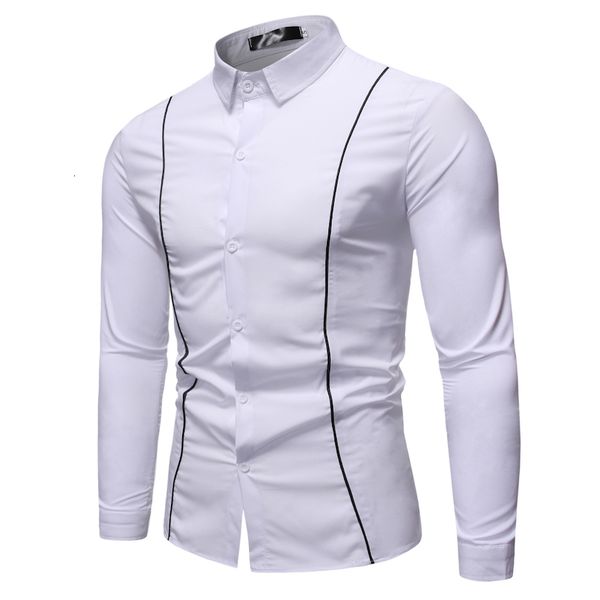 

men's long sleeve shirt solid color shirt men's joker simple, White;black