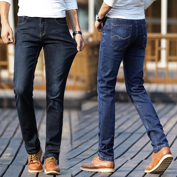 

autumn winter stretch jeans men's youth casual straight slim trendy large size jeans and jeanspants and jeansmen's pants peli7, Blue
