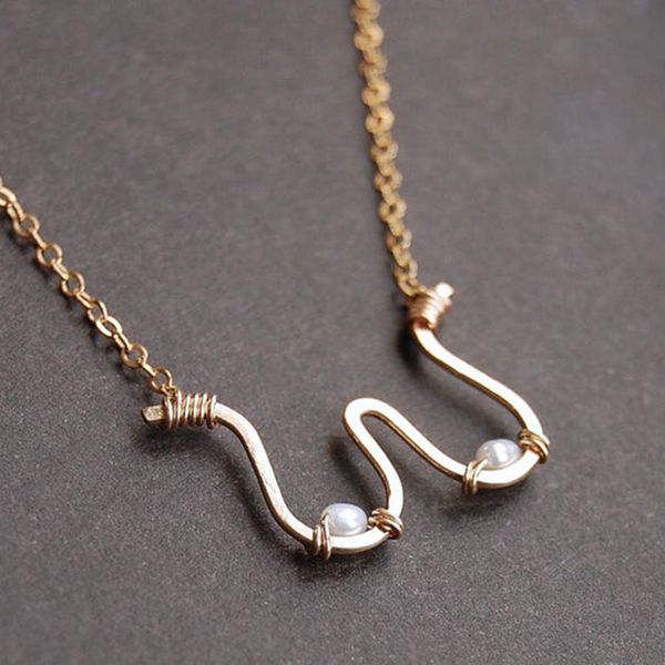 Titten Halskette handgemachte Gold gefüllt/925 Silber Halsband natürliche Perle Anhänger Boho Collier Femme Kolye Schmuck Halskette Q0531