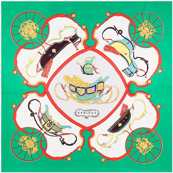 

women saddle print silk scarf carriage green neck bandanna shawl foulard femme echarpe large square twill scarves, Blue;gray