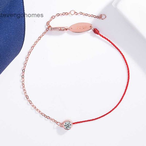 

bracelet accessories fashionable copper silver plated half tricolor rose gold women's transhipment single drill hand rope jewelry