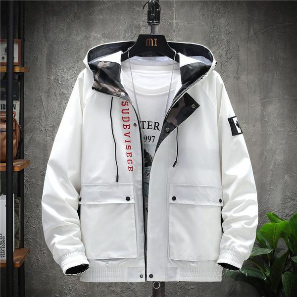 

men's jackets jacket 2021 spring autumn hooded overalls loose casual japan style brand fashion clothing plus size, Black;brown