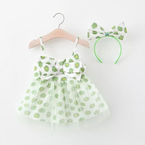 

girl dress summer cotton floral print girls dress + baby headband 2pcs outfits infant toddler clothes newborn baby clothing, Red;yellow