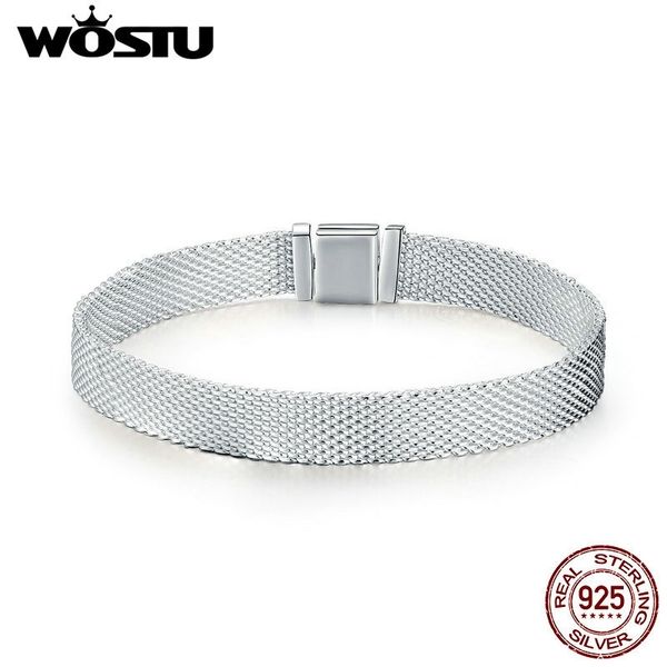 

wostu 925 sterling silver metropolitan style bracelets friendship bangles for women luxury jewelry cqx001 y200107, Golden;silver