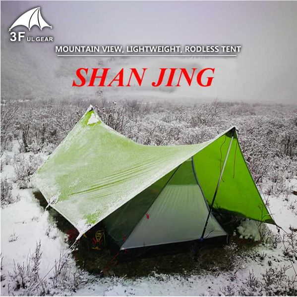 

3f ul gear shanjing 2 person outdoor ultralight3 season professional 20d silnylon rodless multifunctioncamping tent