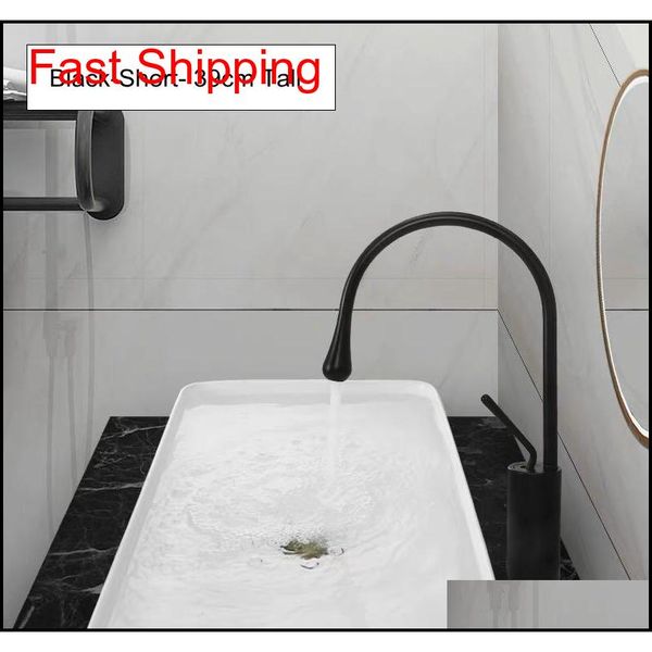 

deck mounted tall bathroom sink faucet cold water mixer tap black basin sink faucets washbas qylamd packing2010