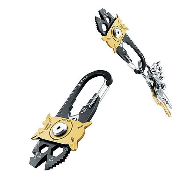 

20 in 1 outdoor portable multifunctional edc tool camping screwdriver wrench compact keychain blade file wire stripper ruler 40pcs sqcoyio