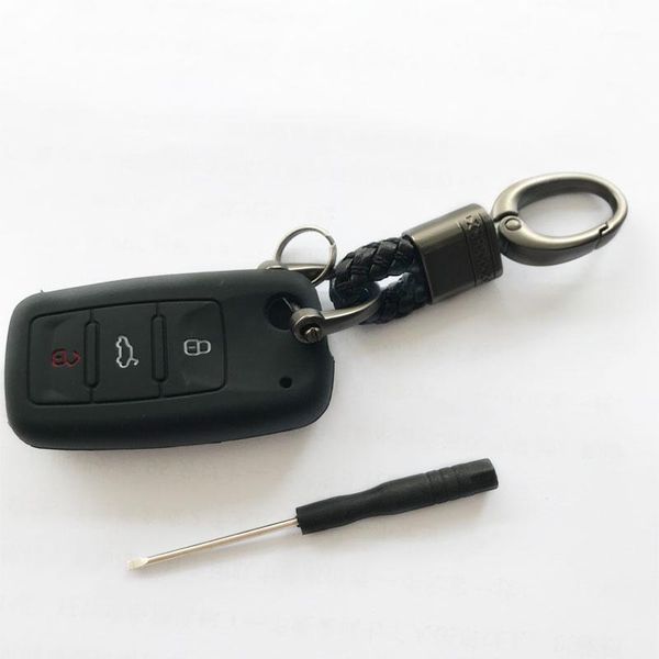 

keychains car key holder rings chain hand woven horseshoe buckle keychain keyring gift creative auto accessories with tools1, Silver
