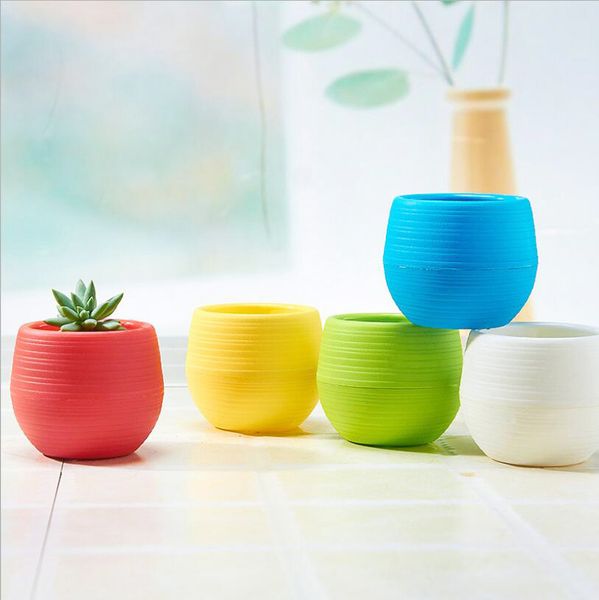 Mini vaso da fiori in plastica colorata Contenitore per piante grasse in pietra arcobaleno alla moda | Strumenti Kraflo per la classificazione