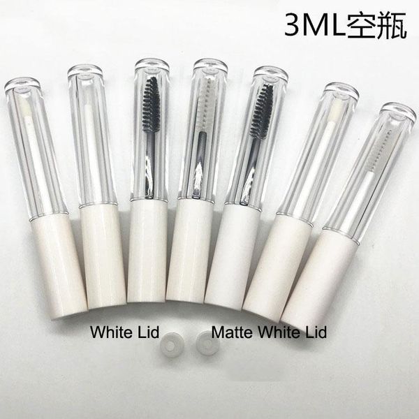 

3ml white/matte white lid cosmetic containers empty lip gloss refillable bottle mascara tubes clear eyeliner split vials tools1