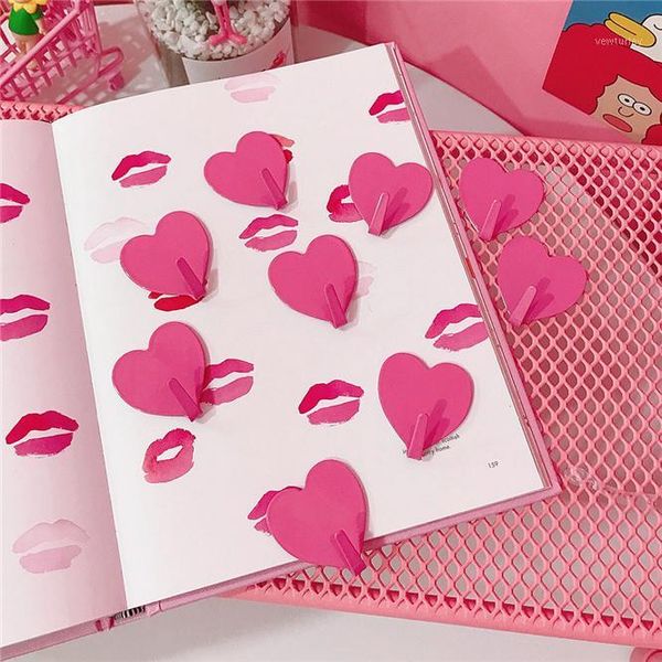 

hooks & rails 10pcs family hook wall stainless steel heart shape romantic adhesive kitchen clean children room door decor holiday gift1