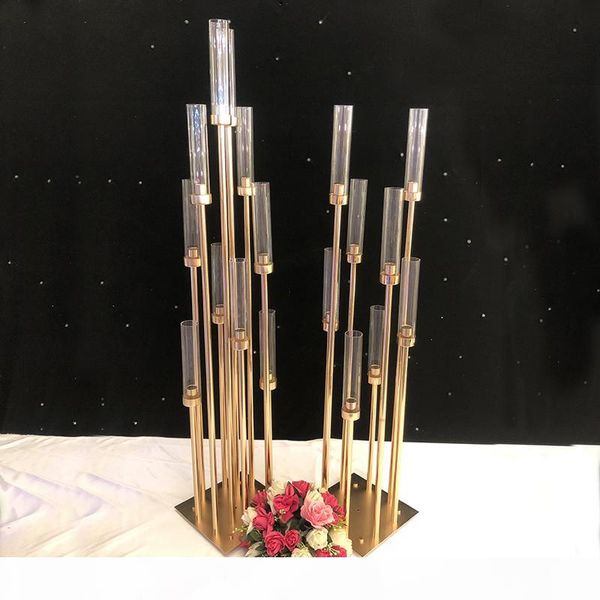 

8 heads metal candelabra candle holders acrylic wedding table centerpieces flower stand candle holder candelabrum