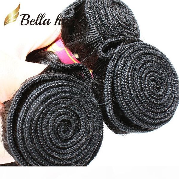 

malaysian curly virgin hair products human hairextensions natural color hair weaves 3pcs lot bella hair dhl ing, Black