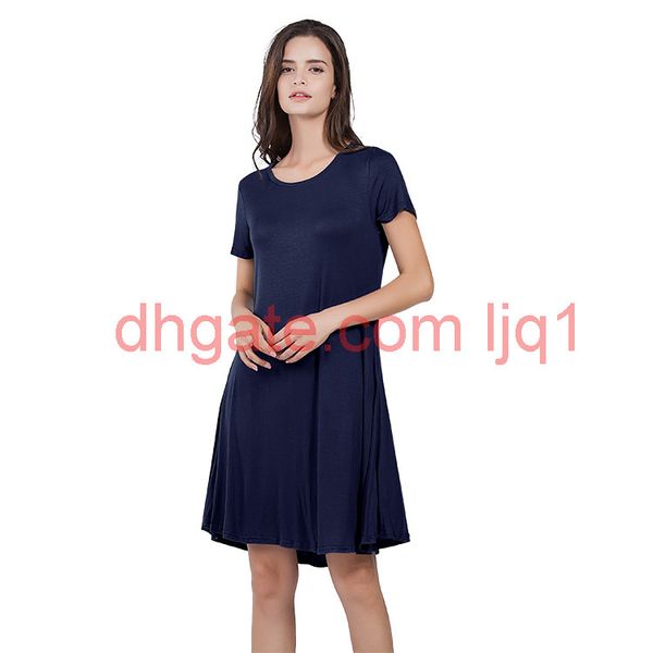 

2019 new fashion womens dress womens casual dresses solid color dress 7 colors size s-2xl, Black