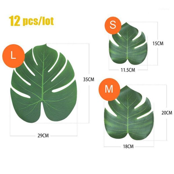 

decorative flowers & wreaths 12pcs/lot artificial tropical palm leaves green monstera for home kitchen party decorations diy handcrafts wedd