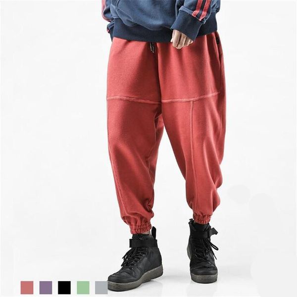 

autumn european and american style loose men harem pants hip-hop trousers casual men joggers cargo mens warm pants for autumn1, Black