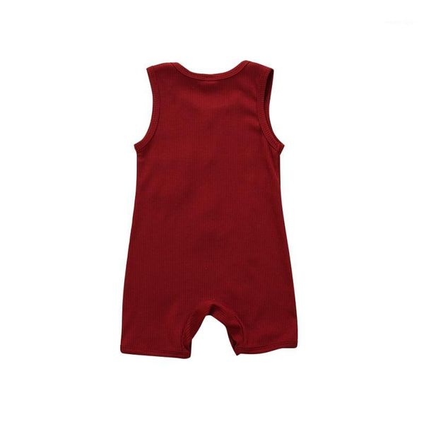 

0-18m baby boy romper summer cotton solid color sleeveless kids casual fashion pocket jumpsuit outfits1, White