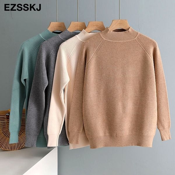 

basic autumn witer thick sweater pullovers women casual high-neck long sleeve chic casual knit sweater female jumpers 201120, White;black