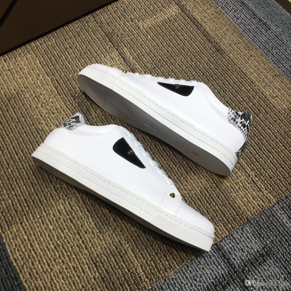 

chaussures de marque pour hommes white leather strap with rivet style flat bottom luxury brands casual shoes#1f, Black