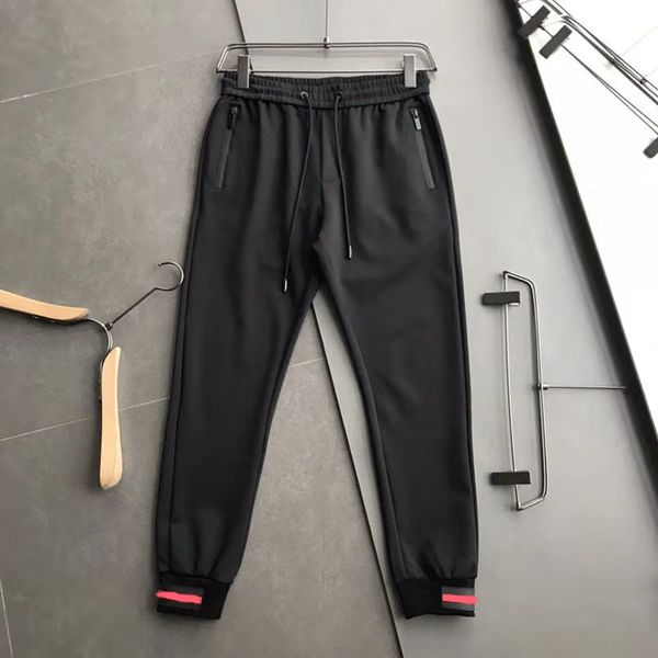 

autumn and winter new trousers men leisure loose loose tie-in fashion cotton pants black m-3xl