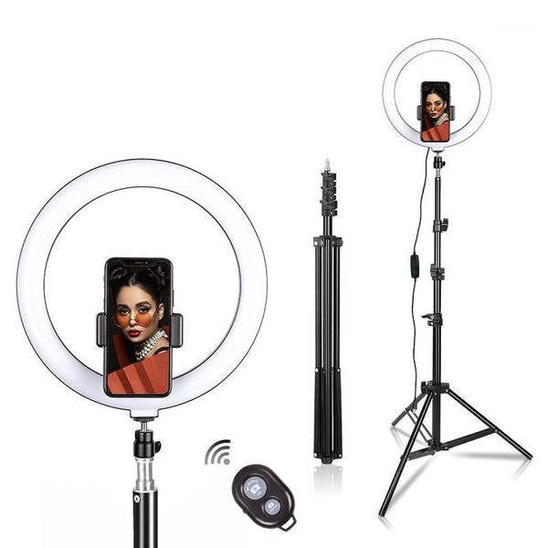 

flash heads 10 inch led ring light pographic selfie lighting with stand for smartphone youtube makeup video studio tripod light1