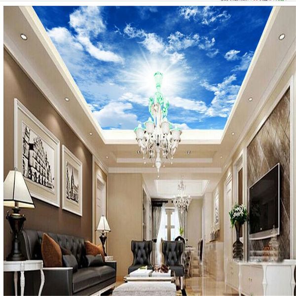 

fantasy blue sky and white clouds ceiling background 3d landscape wallpaper ceilings