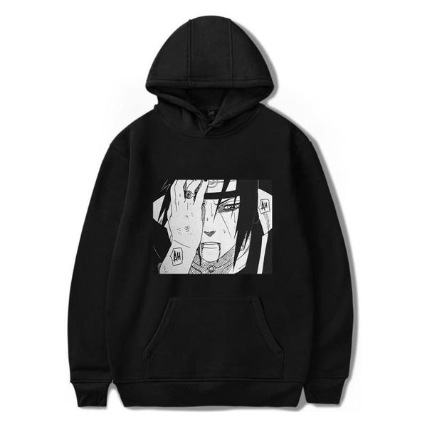 

cartoon vintage streetwear sad men women sweatshirt harajuku japanese hop trend hip black anime naruto hoodies ktpuw, Black;white