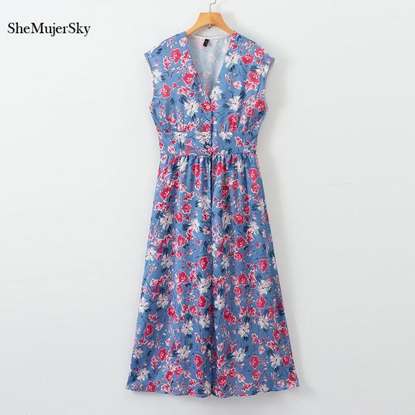 

shemujersky women sleeveless floral dress romper dress summer style beach playsuit split long dresses1, Black;gray