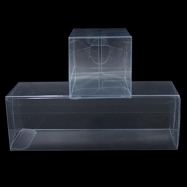 

50pcs clear pvc plastic box transparent carton gift jewelry candy packaging party wedding favor square botttom 3x3cm 4x4cm h bbycth