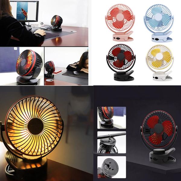 

clip on fan usb desk fan with led light 360 degree adjustable safe for kids