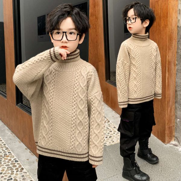 

pullover clothing 2020 new sle turtleneck thickened warm winter boys' middle and large children's undershirt fashion, Blue