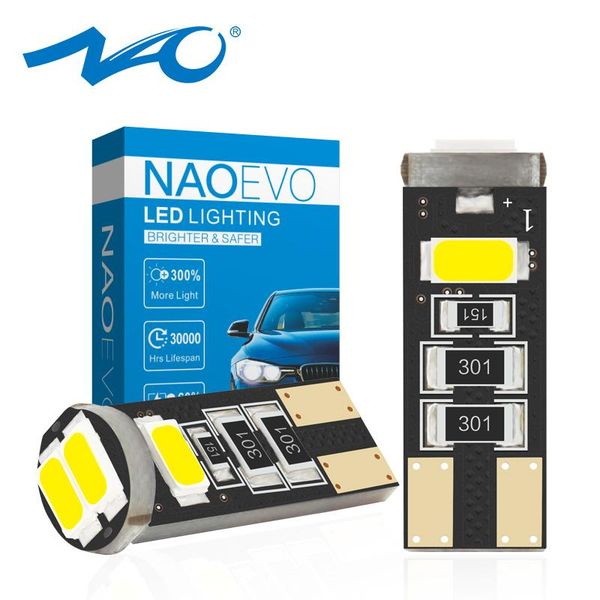 

nao t10 w5w blub led 2.2w 500lm car interior light 5w5 12v super bright auto side lamp white 6000k parking clearance lighting