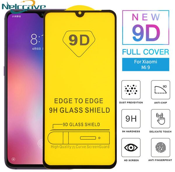 

10шт / много умеренных стекла, охватывающая весь гибка 9d for xiaomi 9 с ого cc9 cc9e ет 8 pro 8 lite экрана защитной пленка