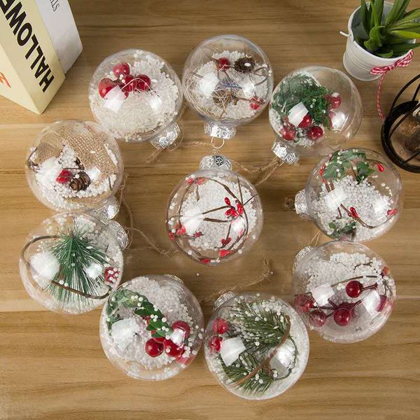 Accessori sfera di plastica trasparente Decorazioni natalizie bar ristorante