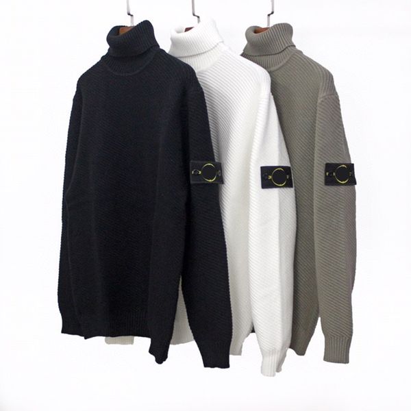 

new toney spring sitong island male cp loose high collar stone sweater men casual long sleeve couple turtelneck sweater, White;black