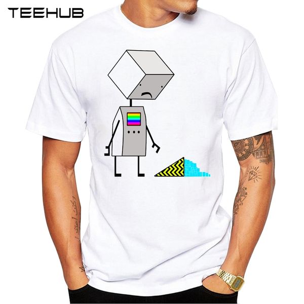 

новые поступления teehub прохладный мужская мода sad robot дизайн футболки с коротким рукавом o-образным вырезом топы hipster tee спорта с к