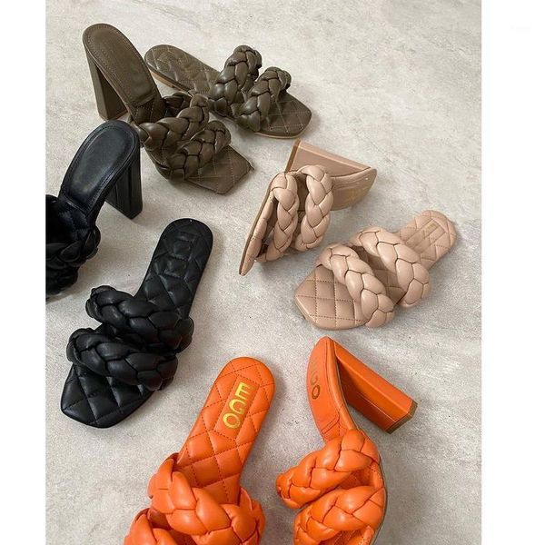 

2021 summer new women's flat sandals woven solid color slippers open toe outdoor women's shoes plus size 411, Black