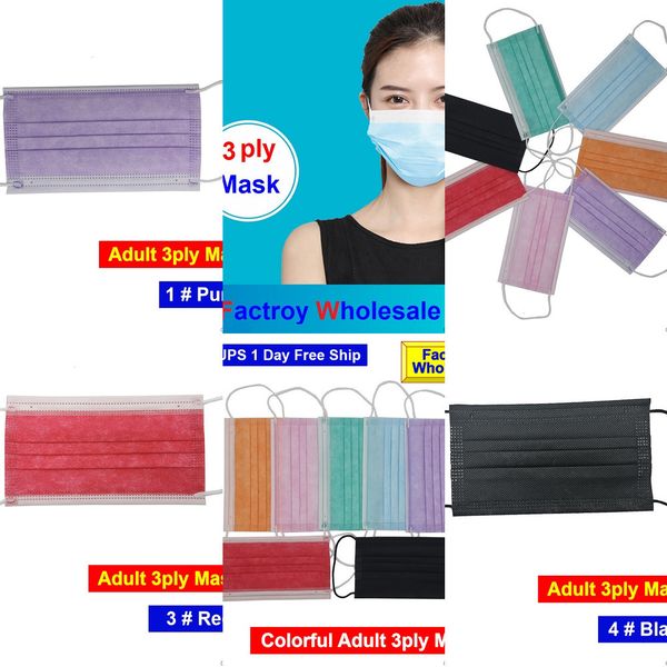 

facial disposal manufacturer wholesale 3 ply paty black fabric mask case filter 6