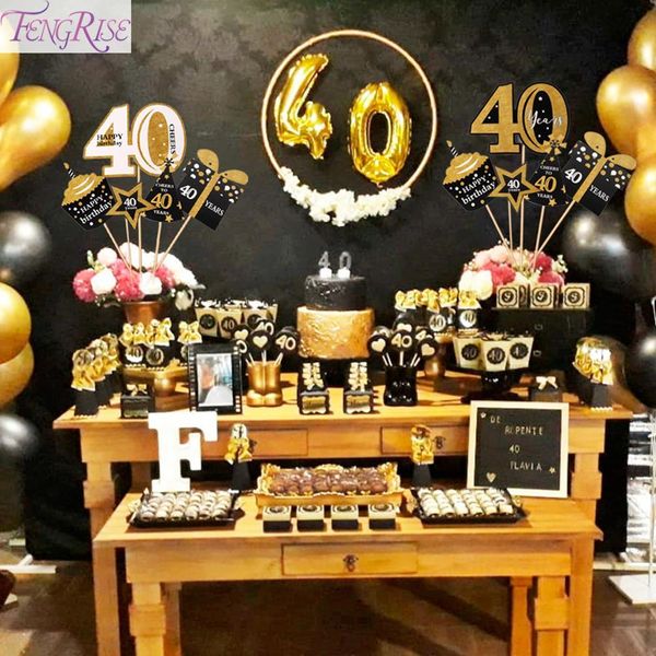 

fengrise black gold p booth 30 40 50 birthday pbooth props 30th 40th 50th wedding anniversary party decorations