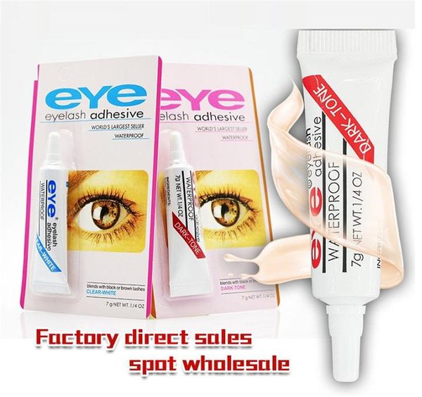Em estoque !! New Adhesive Eyelashes Eyelashes Olho Lash Maquiagem Limpar Branco Black Black Maquiagem Tools 7g 2 Cores