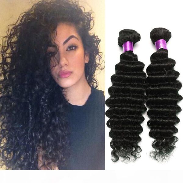 

brazilian deep wave virgin human hair weaves 100% unprocessed brazilian deep curly virgin hair fast shippping 4pcs lot brazilian hair, Black
