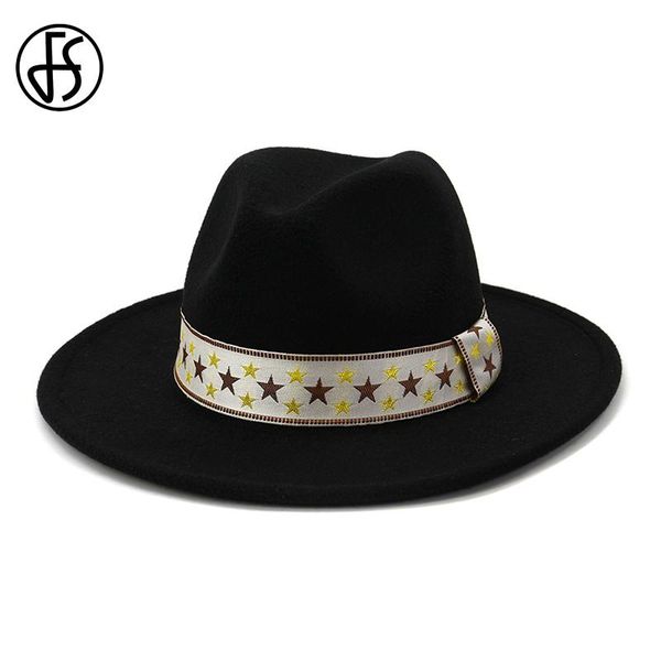 

fs men women wide brim jazz hat wool felt fedora british style trilby party panama cap black yellow white hats, Blue;gray