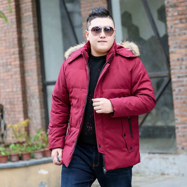 

color: red 2020 new winter medium long turtleneck big male cotton with hood black jacket size 9xl 10xl f7w8