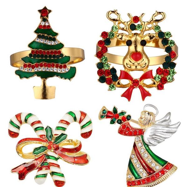 

4pcs napkin rings alloy cute elegant exquisite napkin ring decor napkin buckle holder for party christmas cafe ho qylphg