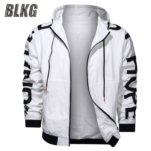 

wholesale autumn jacket men fashion print letter hooded collar europe size clothing windbreaker s-3xl kg-816, Black;brown