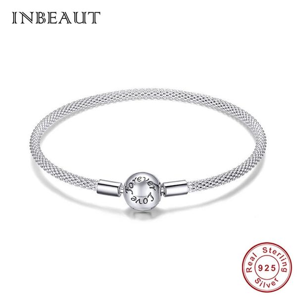 

fit european charm 925 sterling silver forever love letter beads bracelet orginal diy snake chain bangles for jewelry making 1028, Black